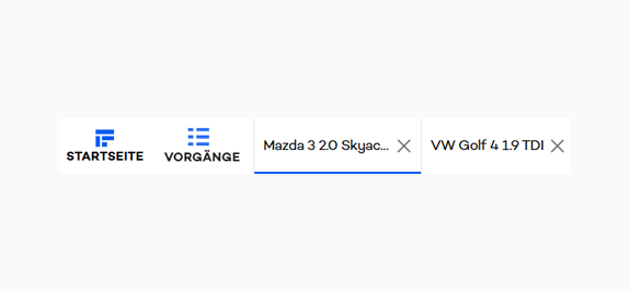 Navigation & Vorgangshistorie